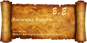 Baronyai Evetke névjegykártya